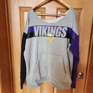 Minnesota Vikings Off the Shoulder Sweatshirt Size‎ XL Customized NFL Apparel